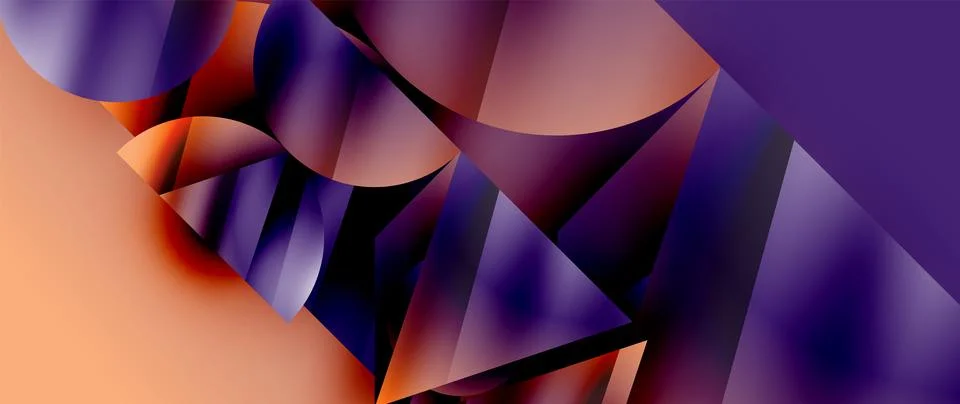 Captivating abstract backdrop composed of interlocking triangles and circles Illustrazione stock