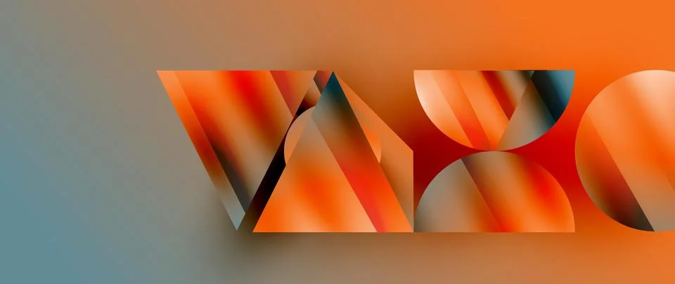 Captivating abstract backdrop composed of interlocking triangles and circles Stock Illustration