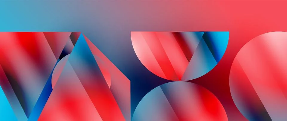 Captivating abstract backdrop composed of interlocking triangles and circles Illustrazione stock