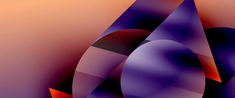 Captivating abstract backdrop composed of interlocking triangles and circles Stock Illustration