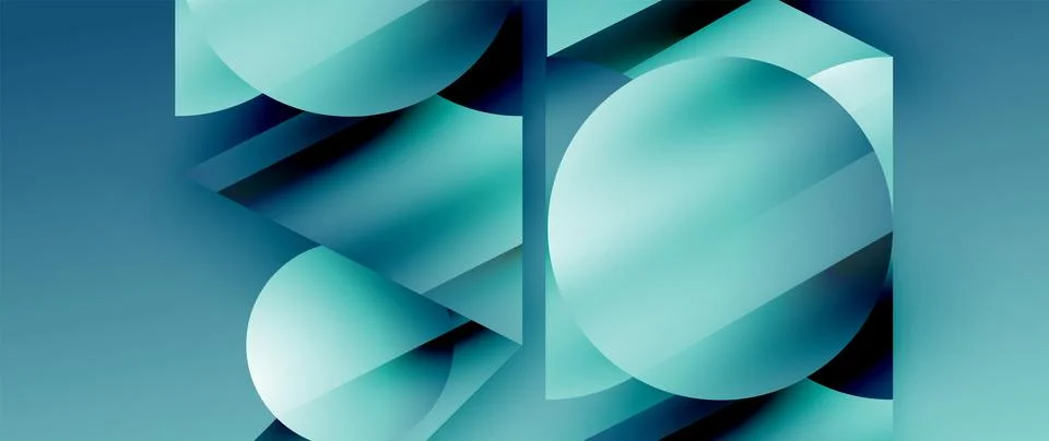 Captivating abstract backdrop composed of interlocking triangles and circles Stock Illustration