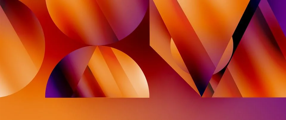 Captivating abstract backdrop composed of interlocking triangles and circles Stock Illustration