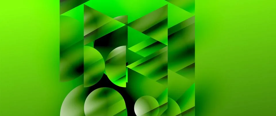 Captivating abstract backdrop composed of interlocking triangles and circles Stock Illustration