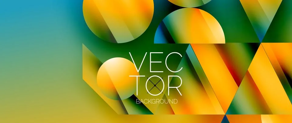 Captivating abstract backdrop composed of interlocking triangles and circles Stock Illustration