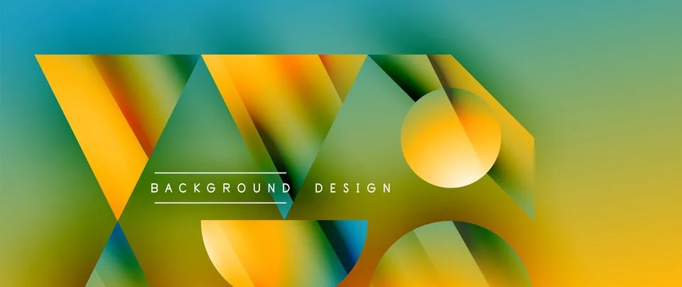 Captivating abstract backdrop composed of interlocking triangles and circles Stock Illustration