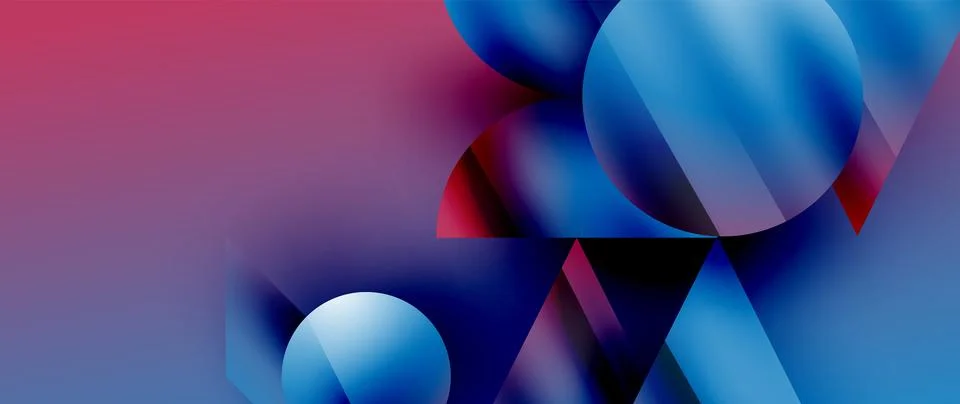 Captivating abstract backdrop composed of interlocking triangles and circles Stock Illustration