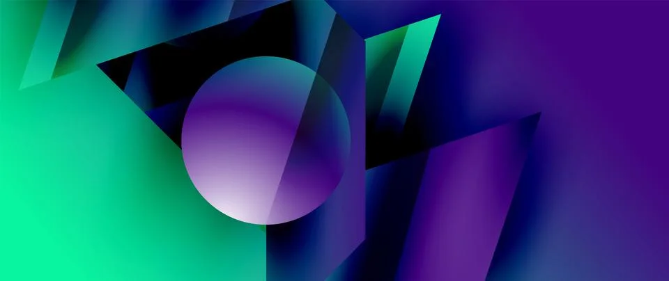 Captivating abstract backdrop composed of interlocking triangles and circles Stock Illustration