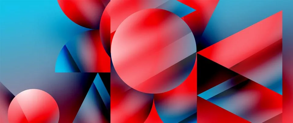 Captivating abstract backdrop composed of interlocking triangles and circles Illustrazione stock