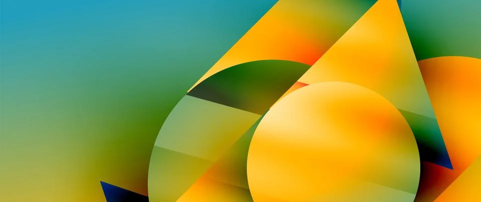 Captivating abstract backdrop composed of interlocking triangles and circles イラスト素材