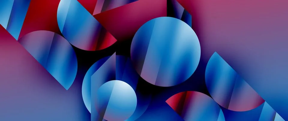 Captivating abstract backdrop composed of interlocking triangles and circles Stock Illustration