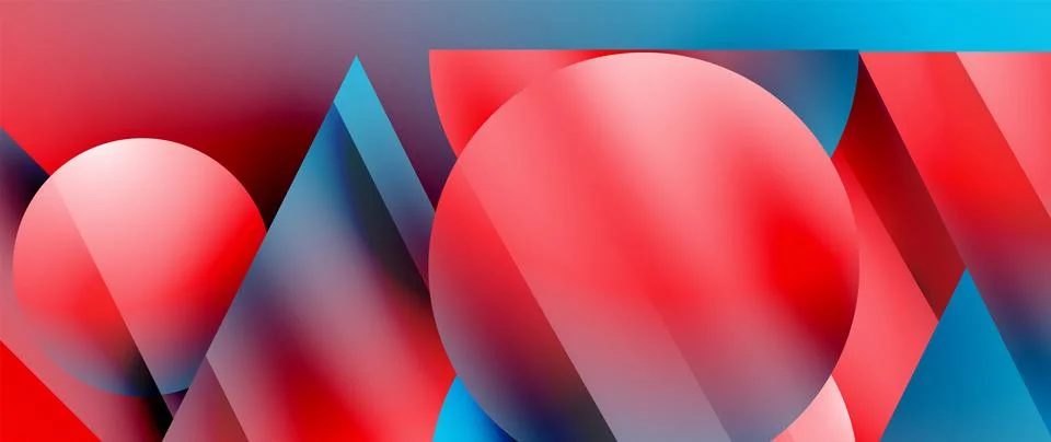 Captivating abstract backdrop composed of interlocking triangles and circles Stock Illustration