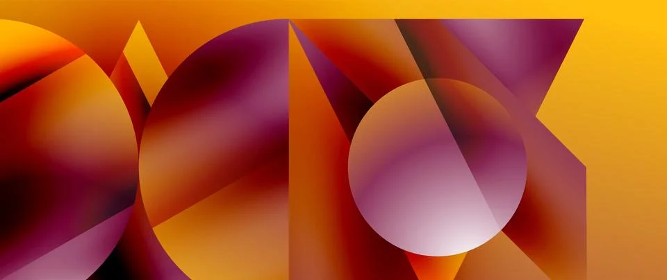 Captivating abstract backdrop composed of interlocking triangles and circles Illustrazione stock