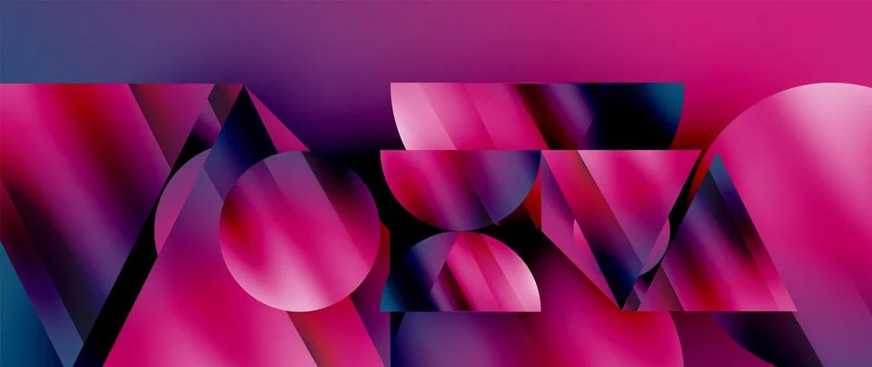Captivating abstract backdrop composed of interlocking triangles and circles Stock Illustration