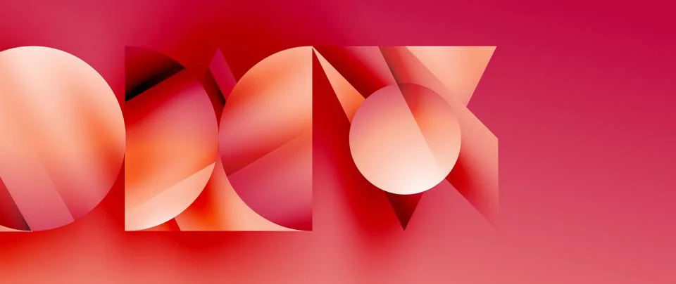 Captivating abstract backdrop composed of interlocking triangles and circles Illustrazione stock