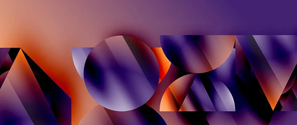 Captivating abstract backdrop composed of interlocking triangles and circles Stock Illustration