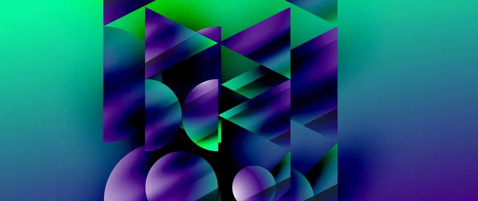Captivating abstract backdrop composed of interlocking triangles and circles Stock Illustration