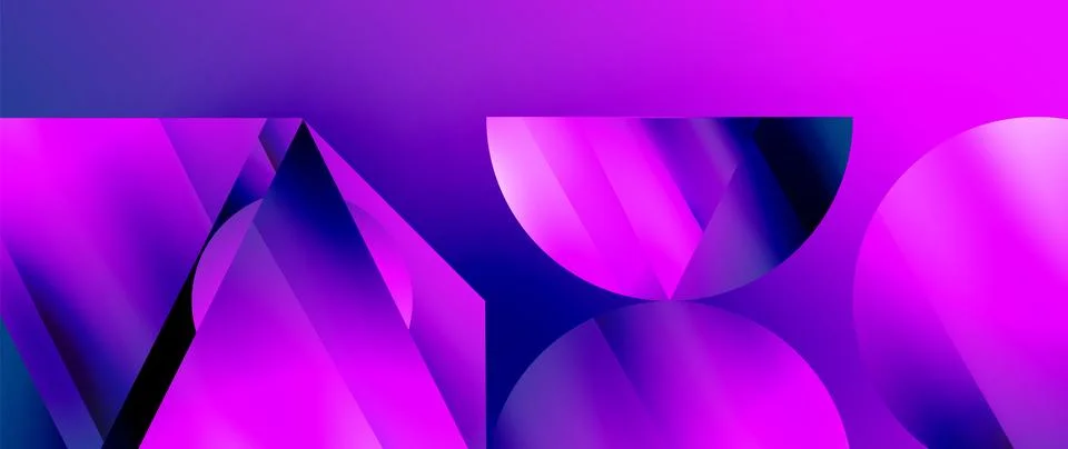 Captivating abstract backdrop composed of interlocking triangles and circles Stock Illustration