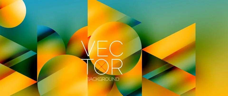 Captivating abstract backdrop composed of interlocking triangles and circles Illustrazione stock