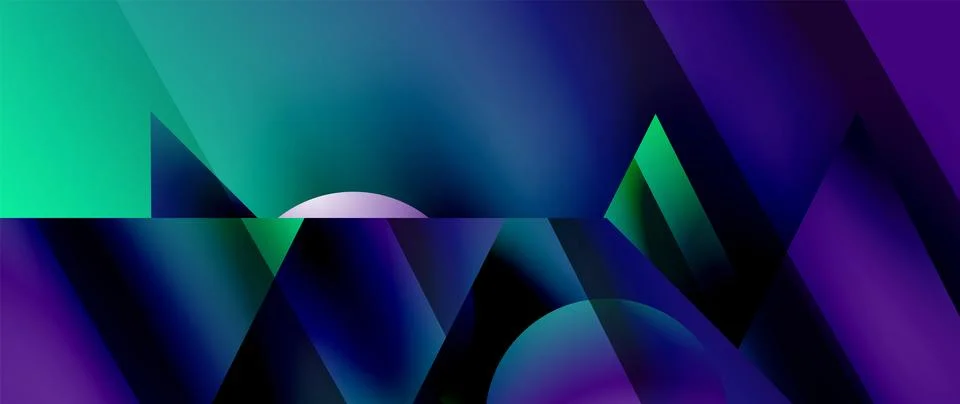 Captivating abstract backdrop composed of interlocking triangles and circles Stock Illustration