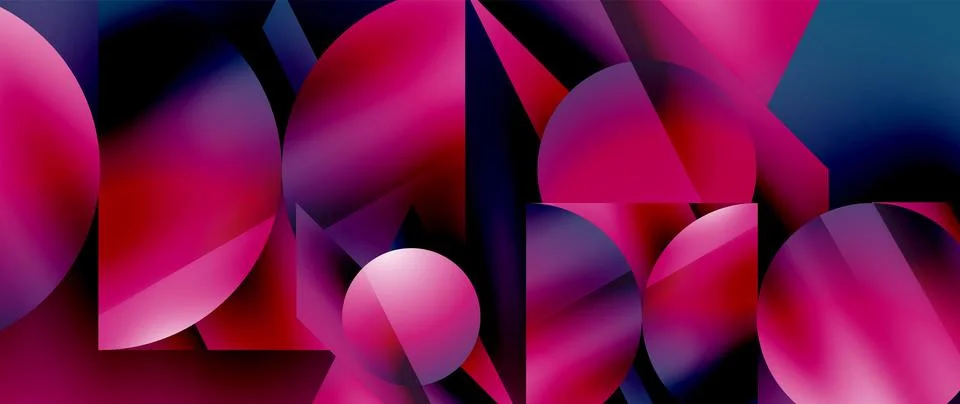Captivating abstract backdrop composed of interlocking triangles and circles Stock Illustration