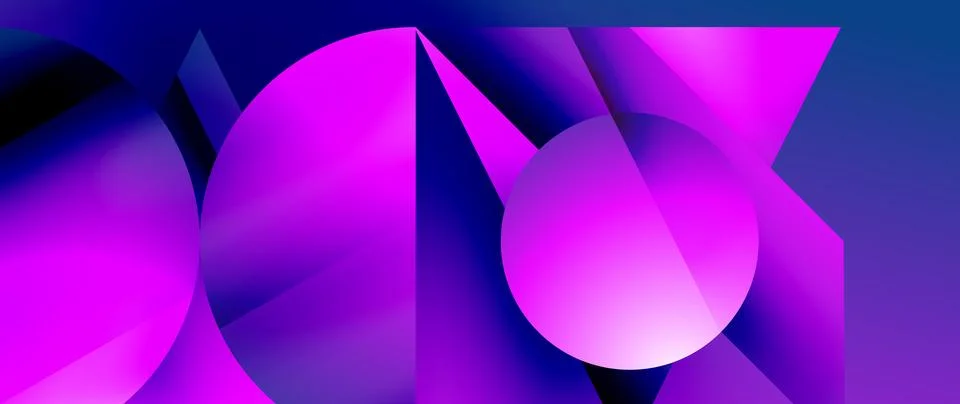 Captivating abstract backdrop composed of interlocking triangles and circles Stock Illustration