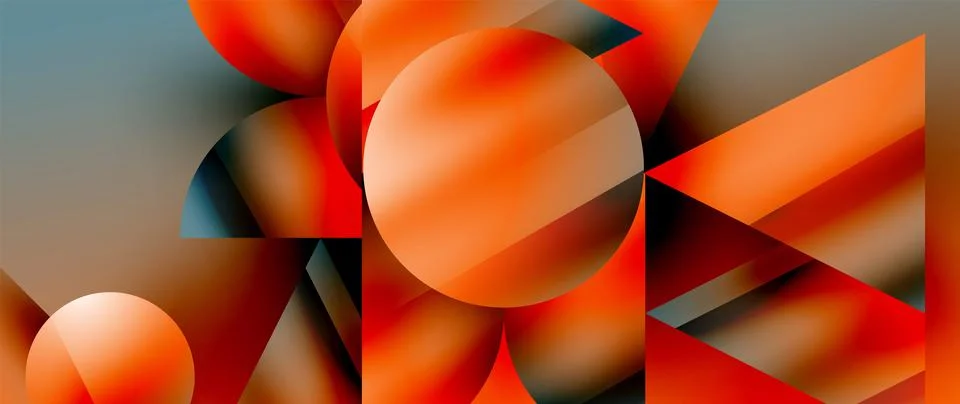 Captivating abstract backdrop composed of interlocking triangles and circles Stock Illustration
