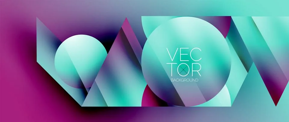 Captivating abstract backdrop composed of interlocking triangles and circles Stock Illustration