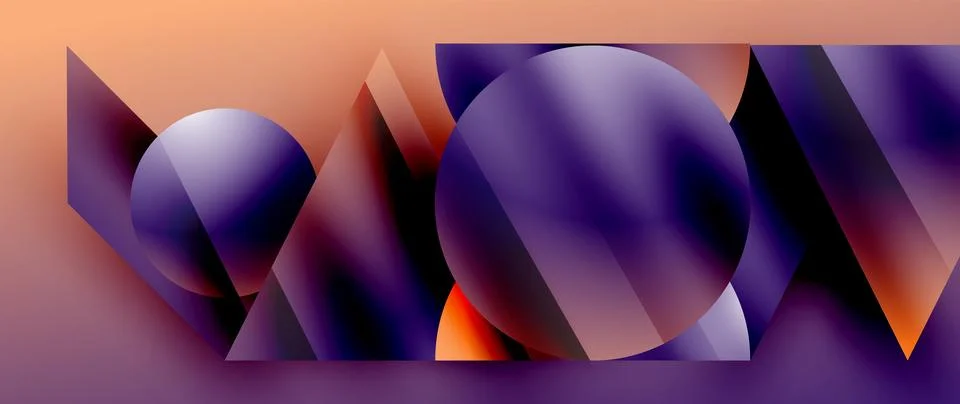 Captivating abstract backdrop composed of interlocking triangles and circles Stock Illustration