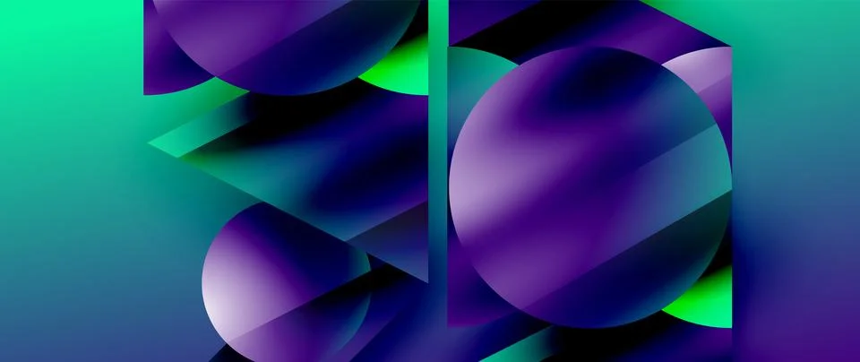 Captivating abstract backdrop composed of interlocking triangles and circles Stock Illustration