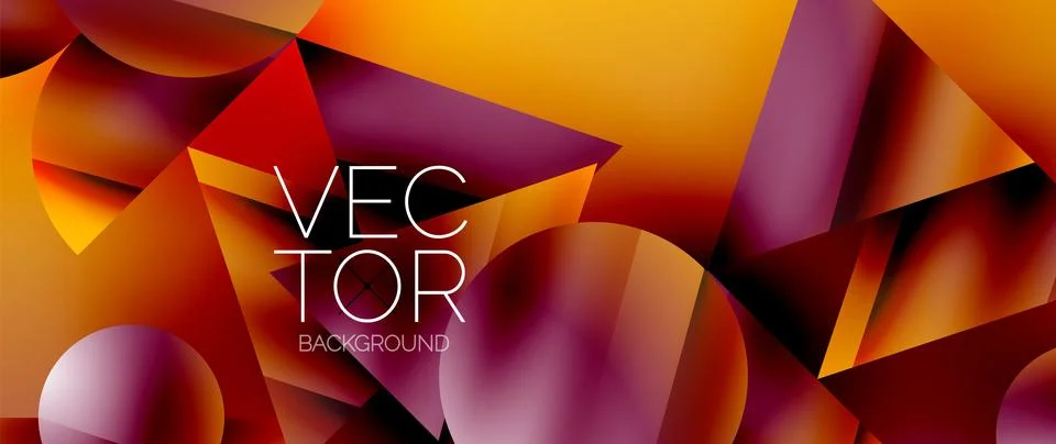 Captivating abstract backdrop composed of interlocking triangles and circles Stock Illustration
