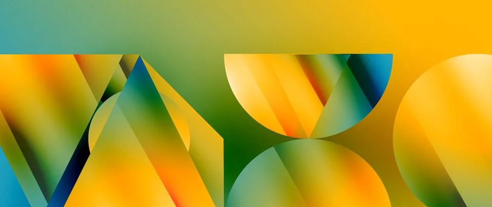 Captivating abstract backdrop composed of interlocking triangles and circles Stock Illustration