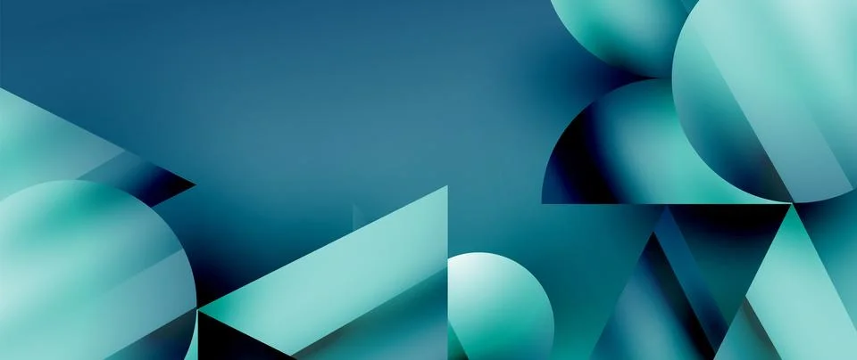 Captivating abstract backdrop composed of interlocking triangles and circles Illustrazione stock