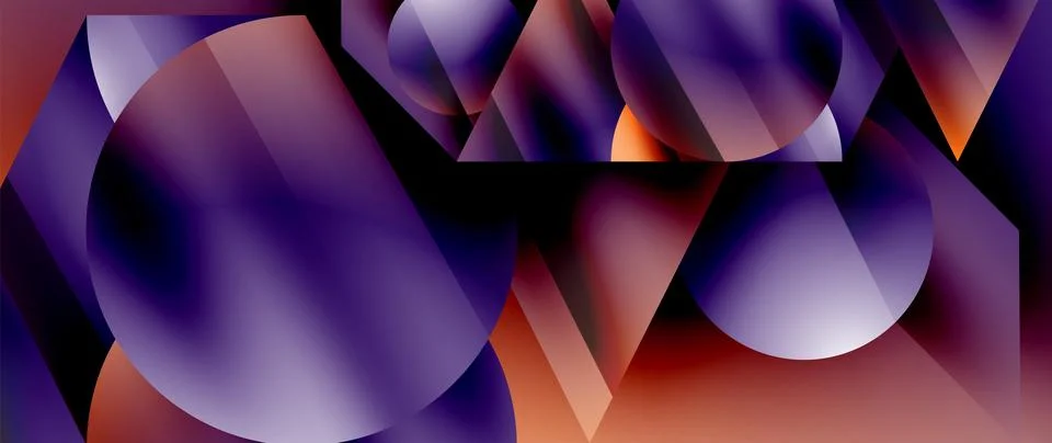 Captivating abstract backdrop composed of interlocking triangles and circles Stock Illustration