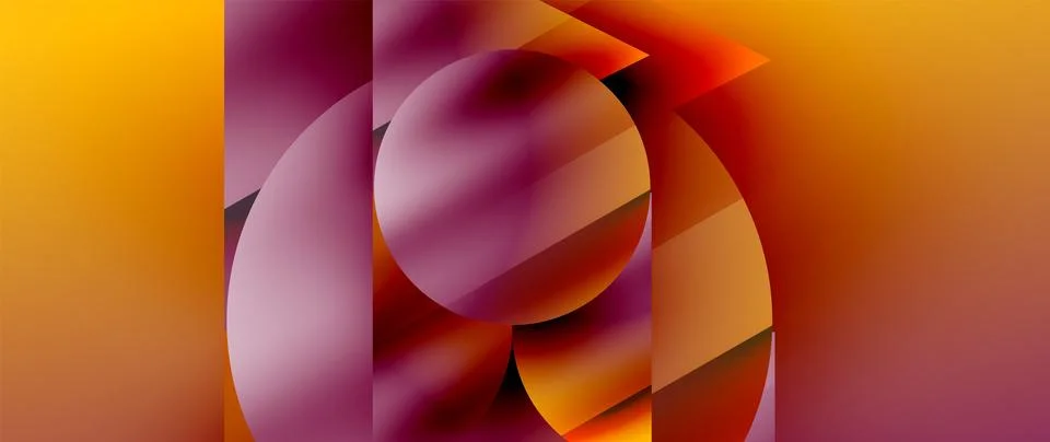 Captivating abstract backdrop composed of interlocking triangles and circles Stock Illustration
