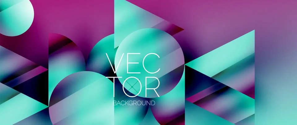 Captivating abstract backdrop composed of interlocking triangles and circles Illustrazione stock