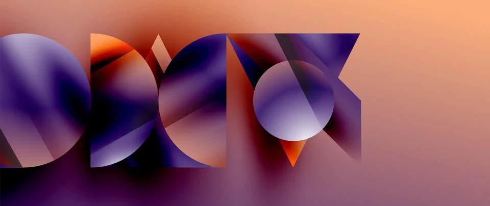 Captivating abstract backdrop composed of interlocking triangles and circles Stock Illustration