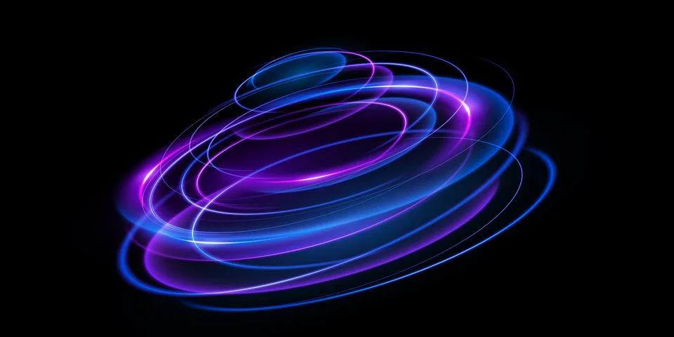 Captivating Abstract Light Patterns Created Using Vibrant Blue and Purple Swirls Stock Illustration