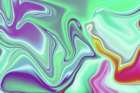 Captivating abstract liquid marble pattern with modern futuristic blue-gree.. Stock Photos