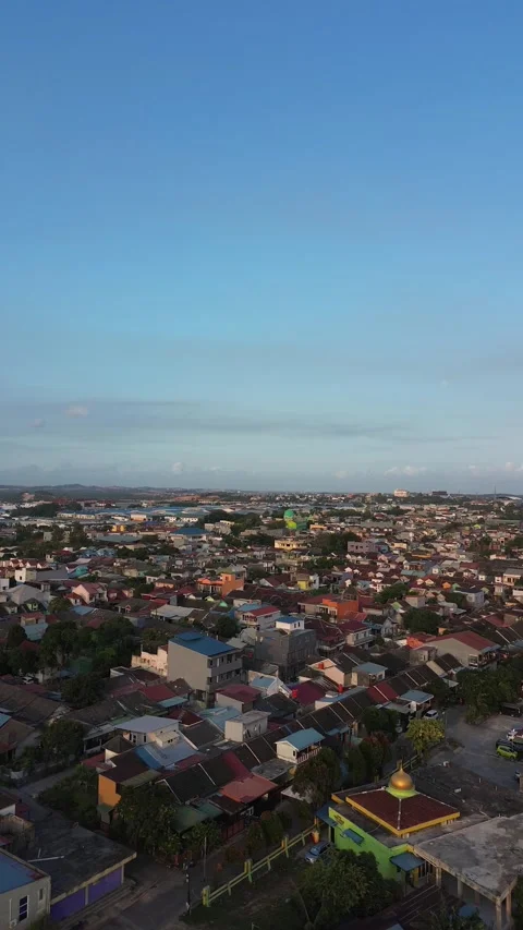 Captivating aerial perspective showcasing a vast, colorful residential expa.. Stock Footage 339037509