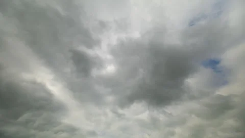 Captivating and Dynamic Cloud Patterns Observed Under Gloomy and Overcast Skies Video stock 313347506