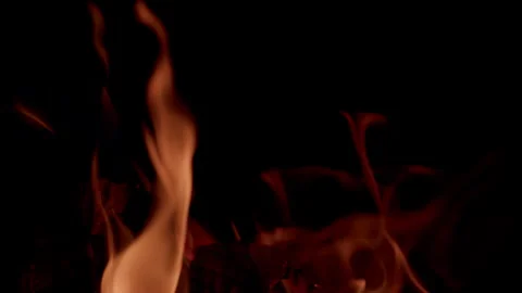 Captivating and Enchanting Flames Gracefully Dancing in the Beautiful Dark of Ni Stock Footage 310571325