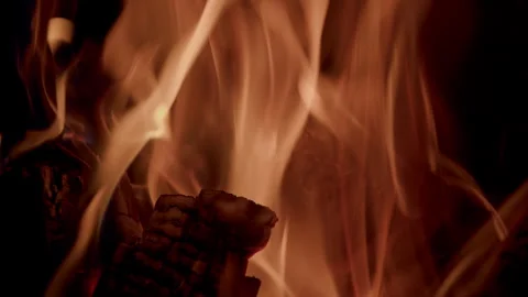 The Captivating and Luminous Flames Are Enticingly Dancing Gracefully in the Dar Stock Footage 310570769