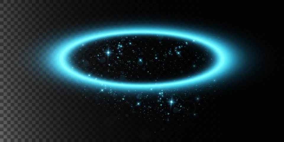 A captivating and visually appealing glowing blue circular halo effect enhanced Illustrazione stock