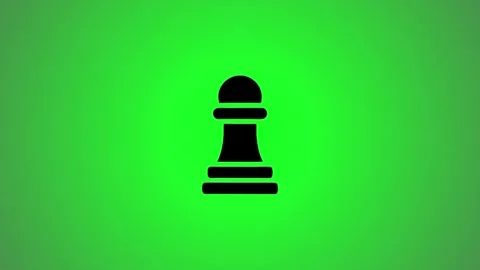A captivating animation of a black chess pawn rotating on a vibrant green b.. Stock Footage 346491356