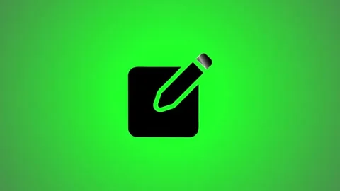 A captivating animation unfolds revealing square icon with pencil, symboliz.. Stock Footage 346491049