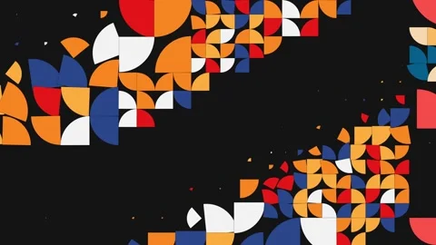Captivating bauhaus abstract geometric background featuring a mosaic of vibrant  스톡 동영상 275500293