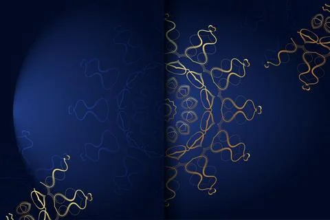 Captivating Blue and Gold Circle Set Against Dark Blue Backdrop Stockillustratie