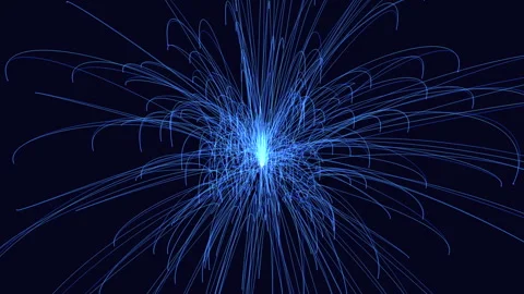 Captivating blue lightning bolt illuminates the sky in zigzag pattern Stock Footage 249418080