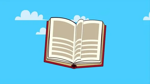A captivating cartoon animation of an open book floating and dynamically tu.. 動画素材 338313368