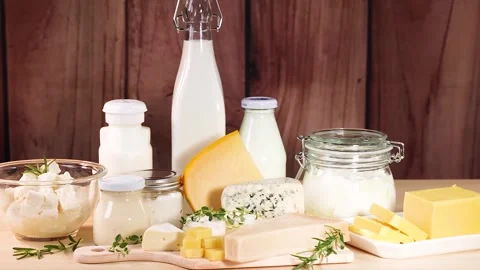A captivating cinematic clip showcasing an array of delicious dairy product.. Stock Footage 334120096